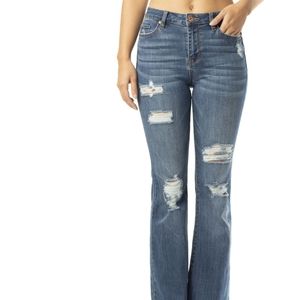 SIZE 9 ALMOST FAMOUS  DESTROYED FLARE JEANS